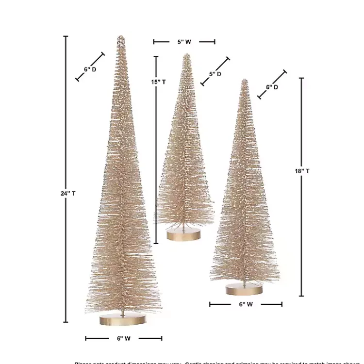 Outlet Cone Bristle Christmas Trees, Set of 3 Christmas Decorations