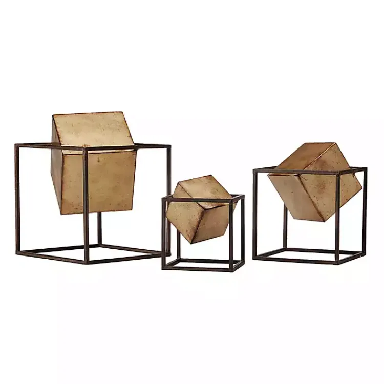New Cube Quad Sculptures, Set of 3 Statues & Figurines