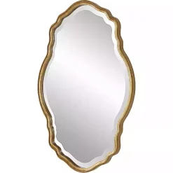 Kirklands Home Decorative Mirrors|Gold Curved Beveled Frame Mirror