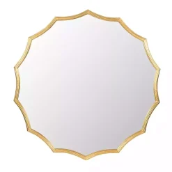 Kirklands Home Decorative Mirrors|Gold Curved Sunburst Wall Mirror