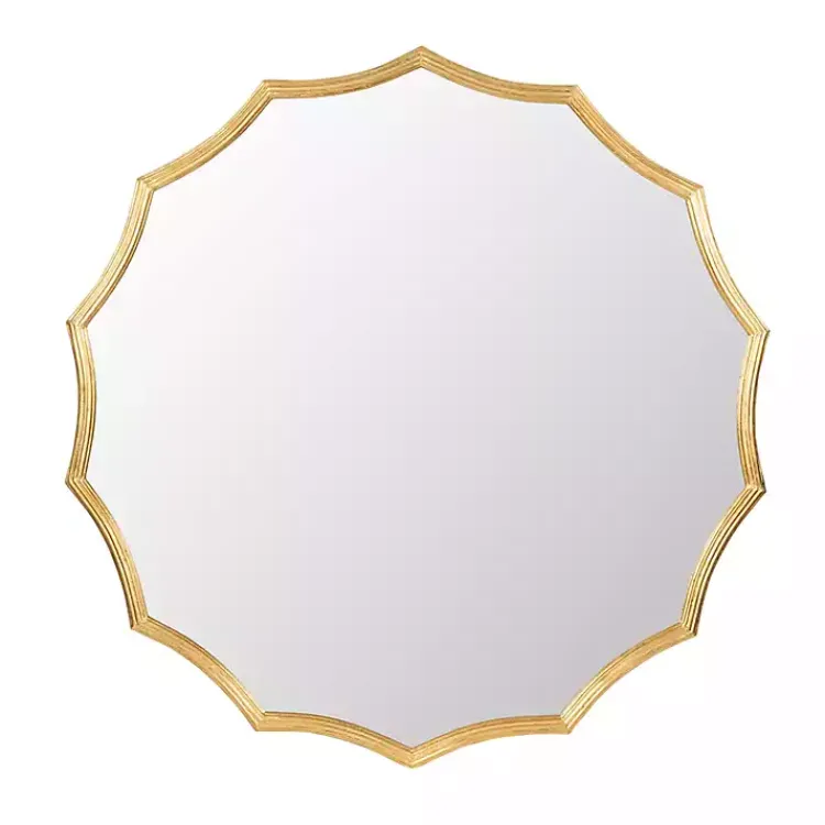 Kirklands Home Decorative Mirrors|Gold Curved Sunburst Wall Mirror