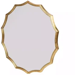 Kirklands Home Decorative Mirrors|Gold Curved Sunburst Wall Mirror