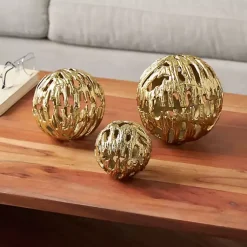 New Cut-Out Metal Orbs, Set of 3 Bowl Filler