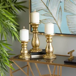 Hot Distressed Wood Candle Holders, Set of 3 Candle Holders