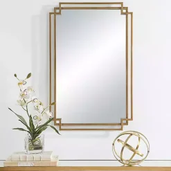 Kirklands Home Decorative Mirrors|Gold Double Frame Wall Mirror