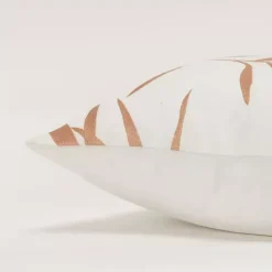 Hot Gold Embroidered Botanical Throw Pillow Pillows