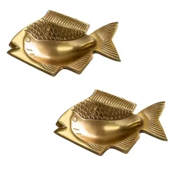 Kirklands Home Bathroom Accessories|Fish Soap Dishes, Set of 2 Gold