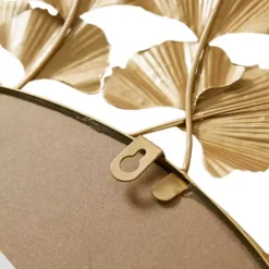 Kirklands Home Decorative Mirrors|Gold Foil Leaf Framed Round Wall Mirror