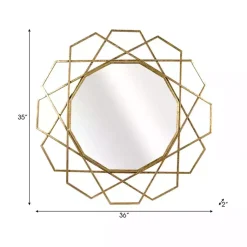 Kirklands Home Decorative Mirrors|Gold Geometric Frame Wall Mirror
