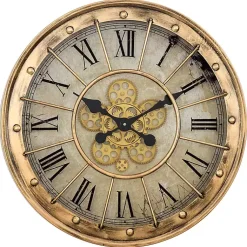 Kirklands Home Clocks|Gold Gilded Frame Round Wall Clock