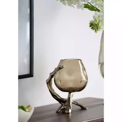 Sale Glass and Metal Driftwood Candle Holder Candle Holders