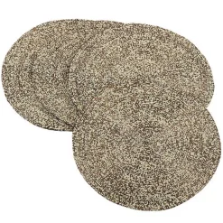 Kirklands Home Table Linens|Gold Glass Beaded Round Placemats, Set of 4