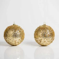 Glitter Beaded 2-pc. Ornament Set, 4 in. Christmas Ornaments