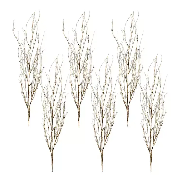 Clearance Glitter Branch Stems, Set of 6 Christmas Arrangements & Garland