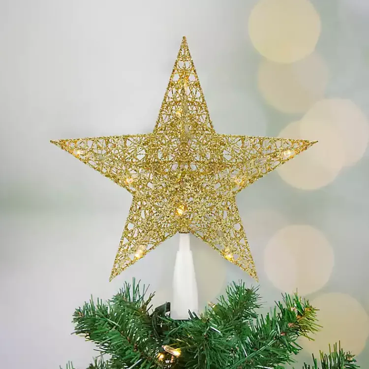 Hot Glitter LED Star Tree Topper Christmas Tree Decorations