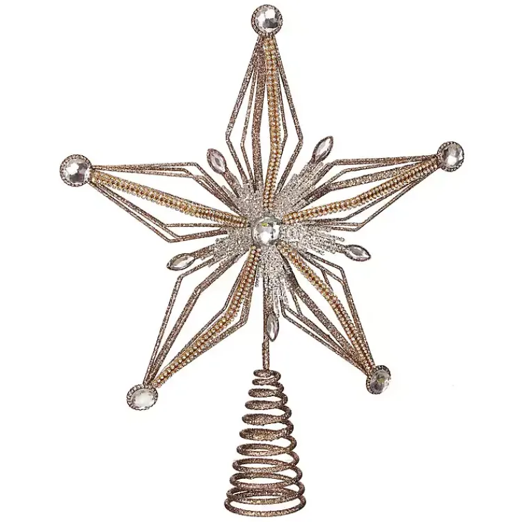 Hot Glittery Bejewelled Star Tree Topper Christmas Tree Decorations