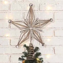 Hot Glittery Bejewelled Star Tree Topper Christmas Tree Decorations