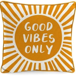 Kirklands Home Outdoor Cushions & Pillows|Gold Good Vibes Only Sunny Outdoor Pillow