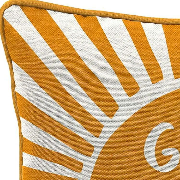 Kirklands Home Outdoor Cushions & Pillows|Gold Good Vibes Only Sunny Outdoor Pillow