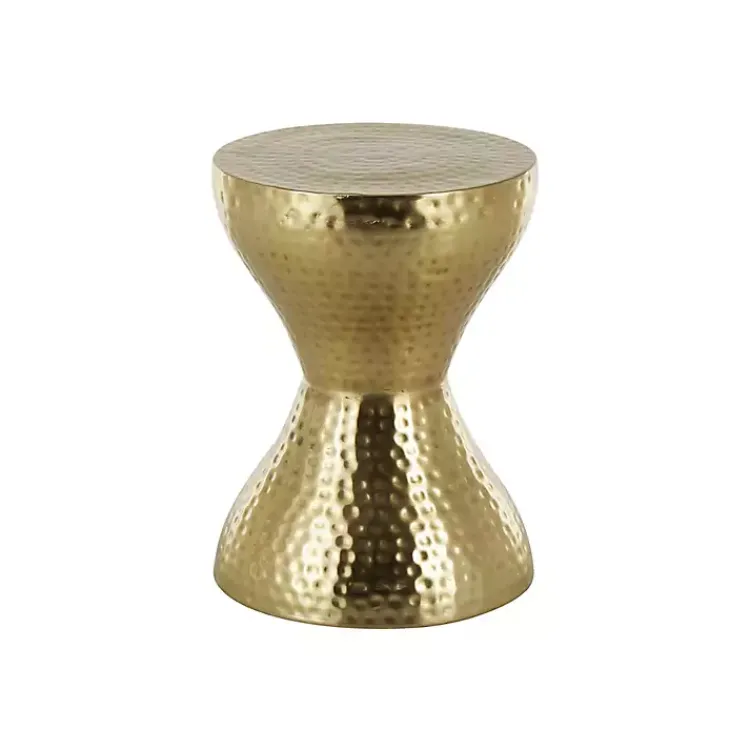 Kirklands Home Accent & End Tables|Hammered Hourglass Accent Table Gold