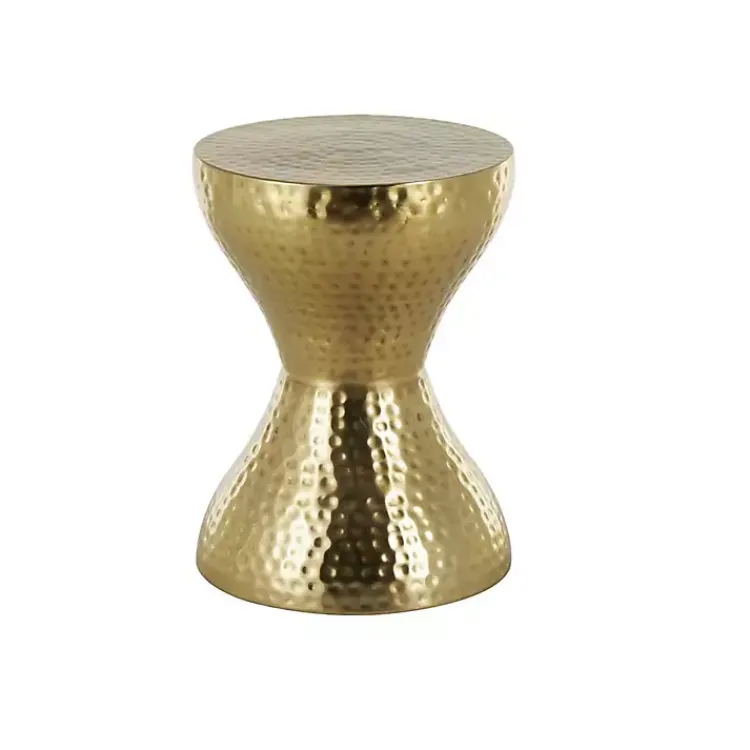 Kirklands Home Accent & End Tables|Hammered Hourglass Accent Table Gold