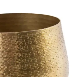 Kirklands Home Planters|Hammered Metal Retta Planter Gold