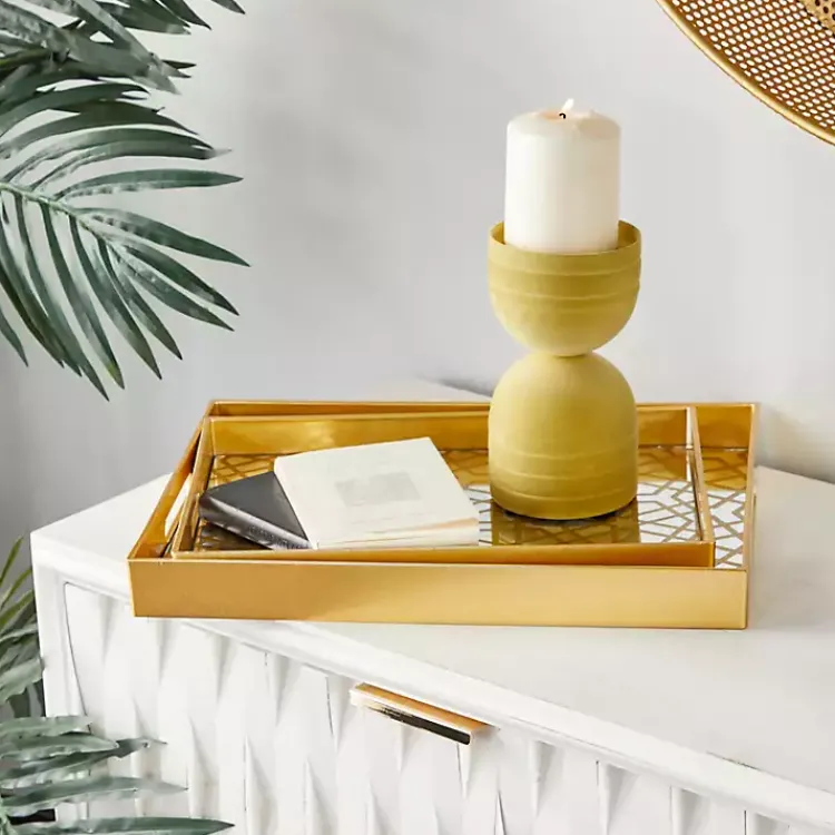 Hexagon Large Print 2-pc. Tray Set Decorative Trays