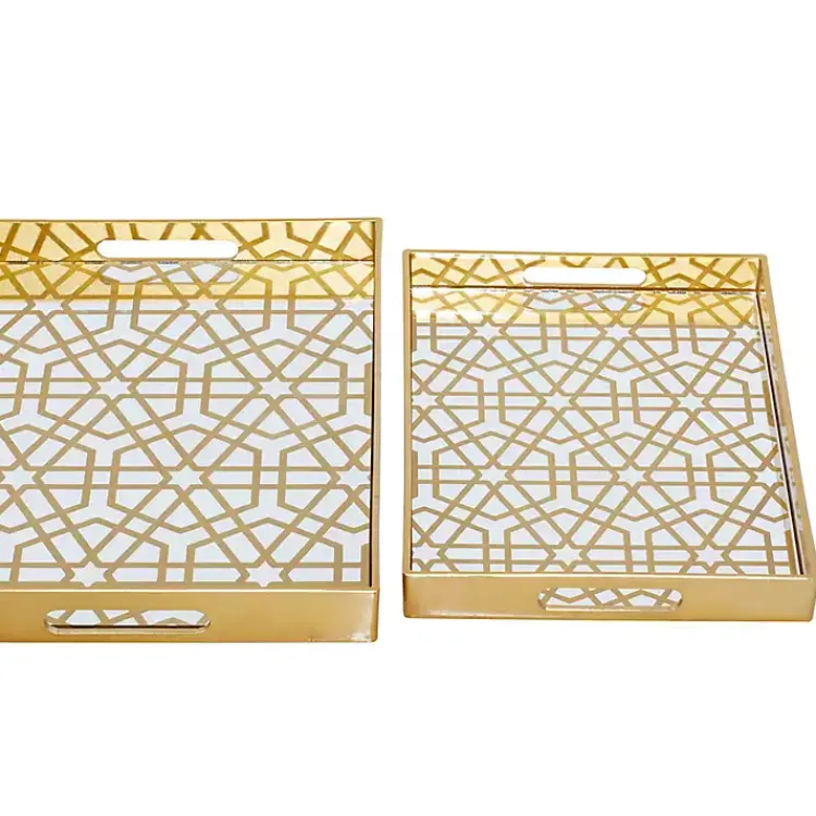 Hexagon Large Print 2-pc. Tray Set Decorative Trays
