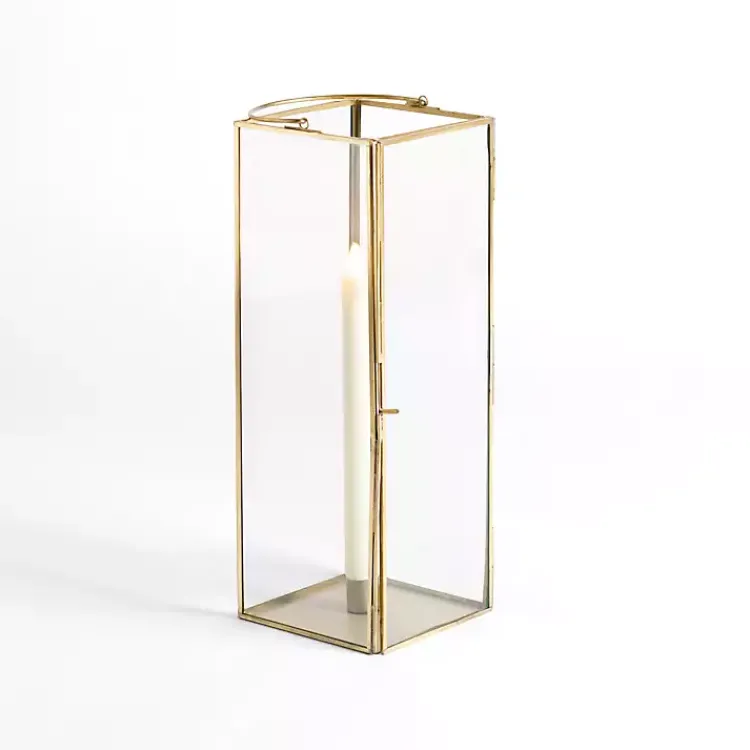 Hot Iron & Glass Taper Candle Lantern, 14 in. Lanterns