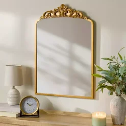 Kirklands Home Decorative Mirrors|Gold Lana Ornate Arch Wall Mirror