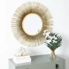Kirklands Home Decorative Mirrors|Gold Layered Burst Frame Round Wall Mirror