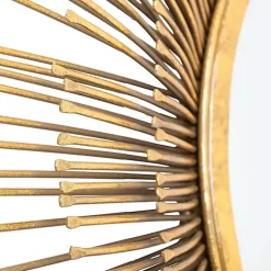 Kirklands Home Decorative Mirrors|Gold Layered Burst Frame Round Wall Mirror