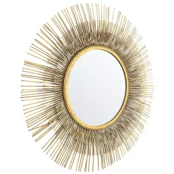 Kirklands Home Decorative Mirrors|Gold Layered Burst Frame Round Wall Mirror