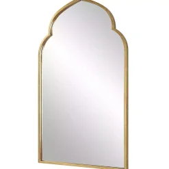 Kirklands Home Decorative Mirrors|Gold Leaf Arched Frame Wall Mirror
