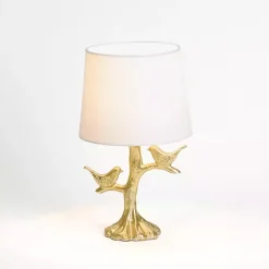 Kirklands Home Table Lamps|Gold Leaf Birds Table Lamp White