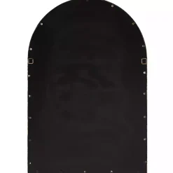 Kirklands Home Decorative Mirrors|Gold Leaf Metal Windowpane Arch Frame Mirror