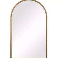 Kirklands Home Decorative Mirrors|Gold Leaf Thin Arch Frame Mirror