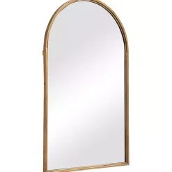Kirklands Home Decorative Mirrors|Gold Leaf Thin Arch Frame Mirror