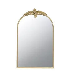 Kirklands Home Decorative Mirrors|Gold Leaves Arched Wall Mirror, 24x36 in.