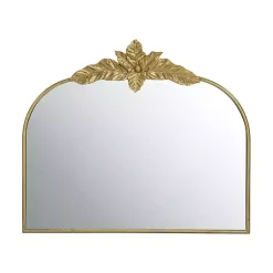 Kirklands Home Decorative Mirrors|Gold Leaves Arched Wall Mirror, 40x35 in.
