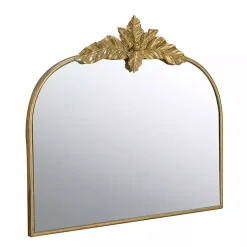 Kirklands Home Decorative Mirrors|Gold Leaves Arched Wall Mirror, 40x35 in.