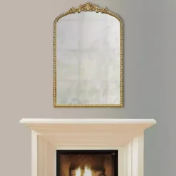 Kirklands Home Decorative Mirrors|Gold Lilbeth Baroque Beaded Wall Mirror