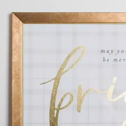 New Gold May Your Days Be Merry & Bright Wall Plaque Christmas Art & Wall Decor