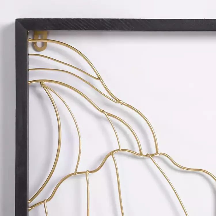 Kirklands Home Wall Plaques|Gold Metal Abstract Floral Wall Plaques, Set of 3