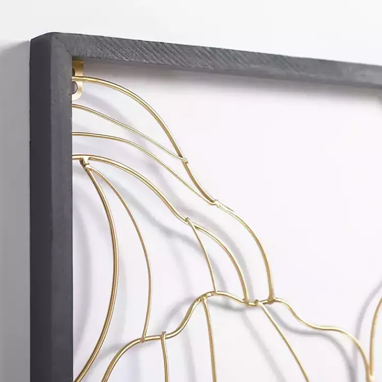 Kirklands Home Wall Plaques|Gold Metal Abstract Floral Wall Plaques, Set of 3