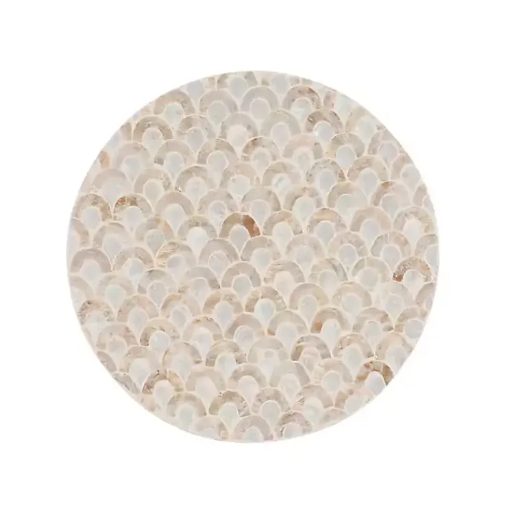 Kirklands Home Accent & End Tables|Gold Metal and Capiz Shell Top Accent Table