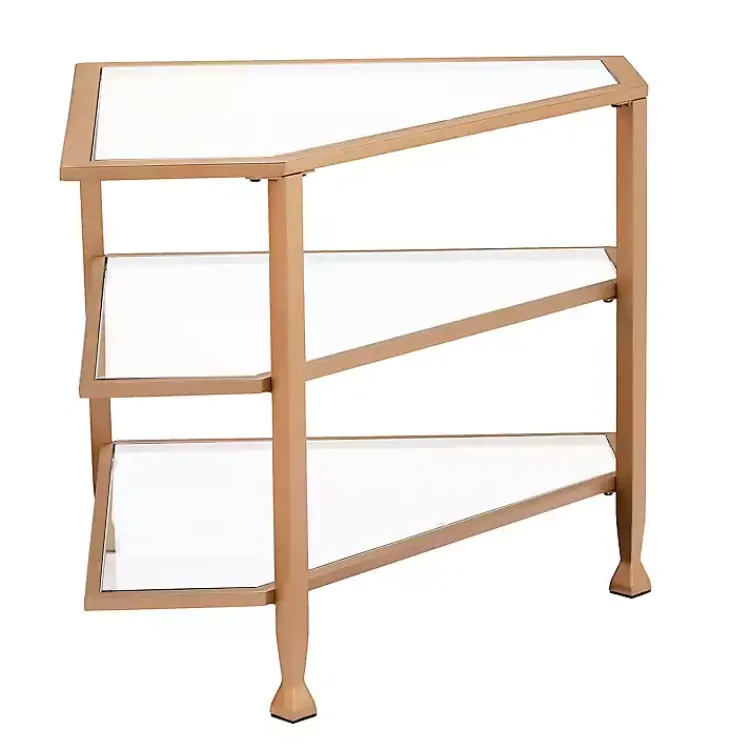 Kirklands Home Tv Stands & Media Consoles|Metal and Glass Corner TV Stand Gold