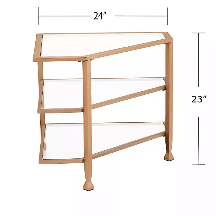 Kirklands Home Tv Stands & Media Consoles|Metal and Glass Corner TV Stand Gold