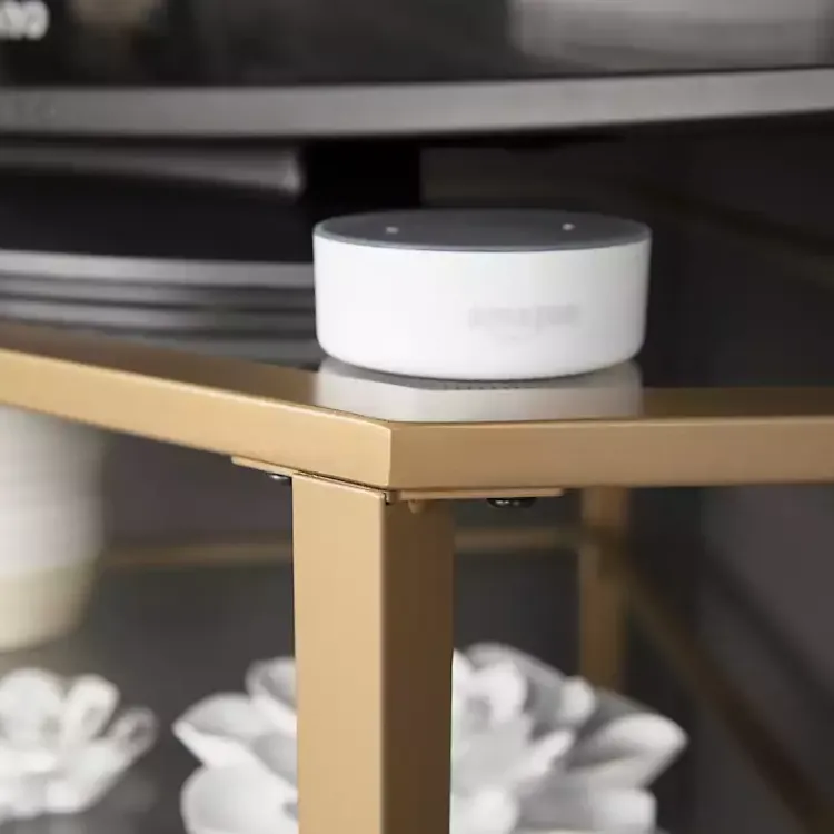 Kirklands Home Tv Stands & Media Consoles|Metal and Glass Corner TV Stand Gold