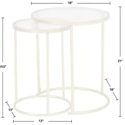 Kirklands Home Accent & End Tables|Gold Metal and Glass Nesting 2-pc Accent Table Set